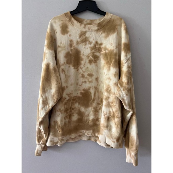 H&M Tops - H&M Oversized Fit Sweatshirt Tan Tie Dye XXL